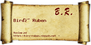 Biró Ruben névjegykártya