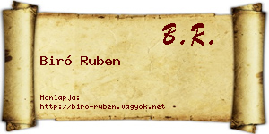 Biró Ruben névjegykártya
